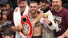 Sam Goodman celebrates his win.
