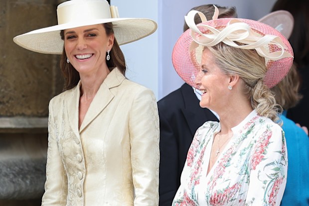 Catherine, Princess of Wales, and Sophie, Duchess of Edinburgh, at the Order Of The Garter Service at Windsor Castle on June 15, 2026.