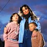Sara Borowiak with children Freddie, 5, and Luna, 8, near their home in Yarraville.