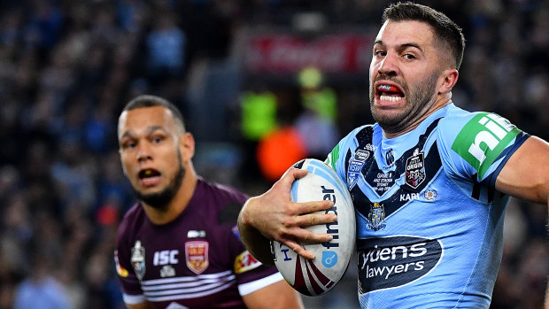 James Tedesco of the Blues on a break away.