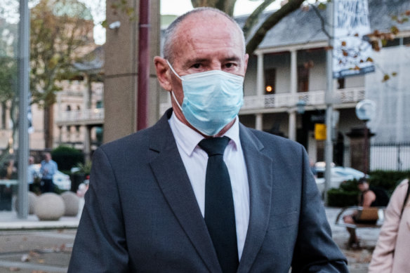 Chris Dawson outside the NSW Supreme Court on Monday.