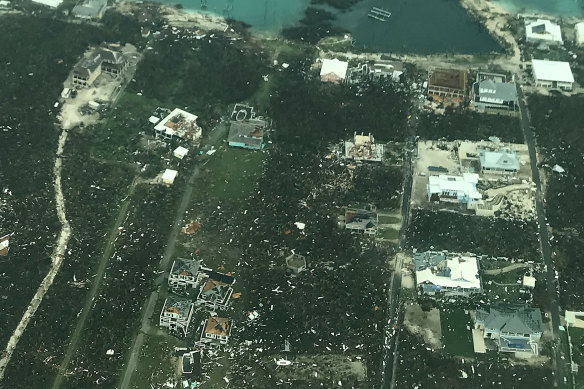 Damage is seen from Hurricane Dorian on Abaco Island.