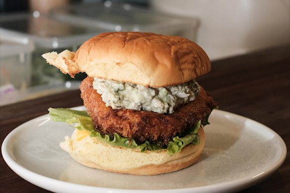 Fish burger at Cool Mac, Kirrbilli.