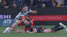 Mitch Moses was awarded a controversial penalty for high contact.