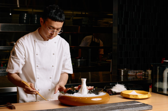 Alex Yu in the kitchen at the newly opened Sokyo Brisbane.