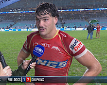 Herbie Farnworth speaks post-game after the round 12 win.