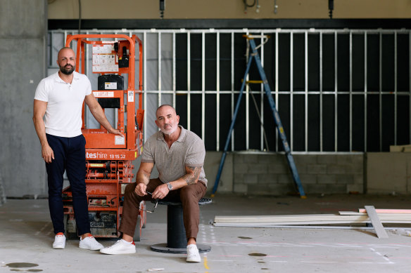 Jared Thibault and Vince Lombino inside The Wright House space in Woolloongabba.