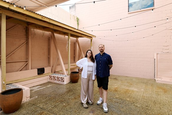 Anna Brobjer and Tim Glasson inside La Bodega Fortitude Valley, which will open later this month.