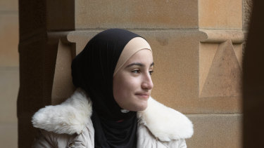 First year University of Sydney student, Aishe Ghazzaoui, in Sydney.