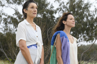 Harriet Walter (left) and Frances O’Connor in <i>The End</i>.