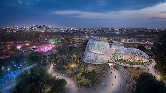 In addition to the upgraded and expanded tropical dome, night-time light shows will illuminate the Botanic Gardens.