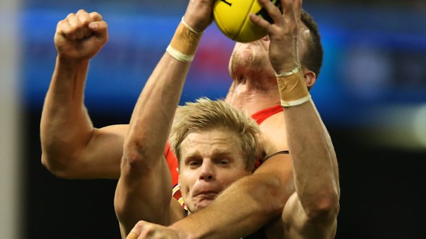 Nick Riewoldt in action for St Kilda in 2014.