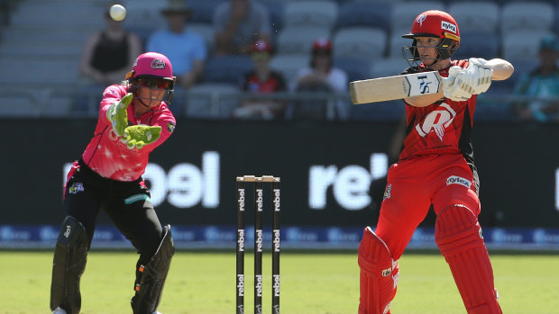 Cutting edge; Jess Duffin on her way to a handy 39 from 39 balls for the Renegades.