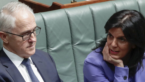 Julia Banks and Malcolm Turnbull in his final days as prime minister. 