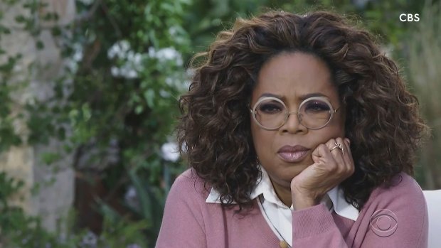 Oprah Winfrey during her interview with Meghan, the Duchess of Sussex.