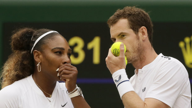 Andy Murray partnered with Serena Williams in the mixed doubles at Wimbledon.