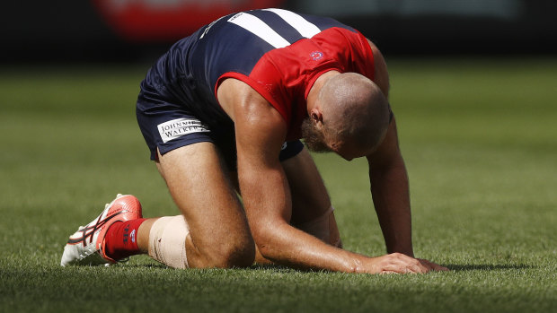 Max Gawn played Saturday's gamer with a bandage over the affected area above his left knee. 
