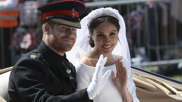 Prince Harry and Meghan after their wedding ceremony in May 2018.