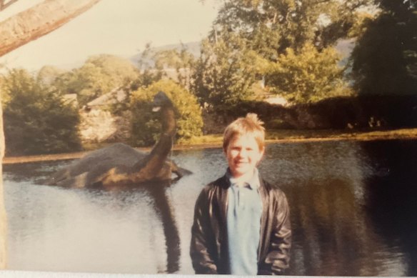 Rob Harris at Loch Ness as a seven-year-old.