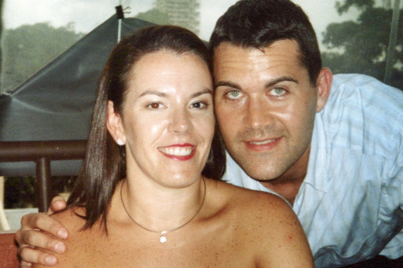 Melissa Caddick with her first husband Tony Caddick. 