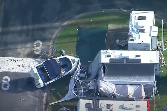 The Broadwater Tourist Park had been fully booked when the storm hit.