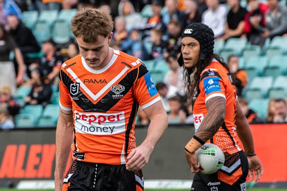 Lachlan Galvin and Jarome Luai on Sunday.