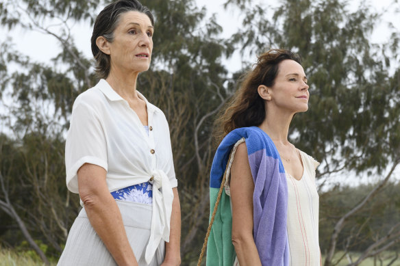 Harriet Walter (left) and Frances O’Connor in <i>The End</i>.
