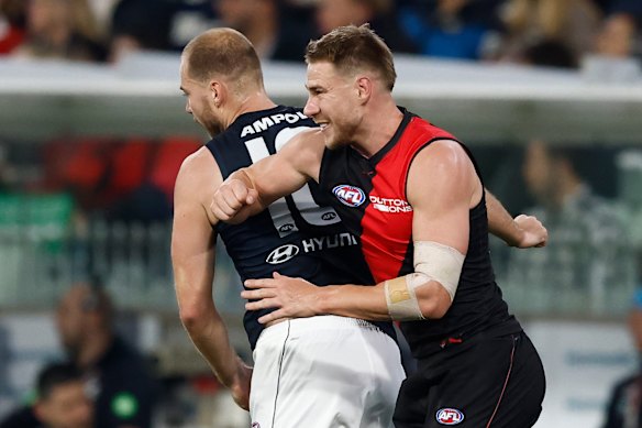 Brotherly love: Ben McKay of Essendon and Carlton’s Harry McKay.