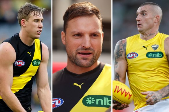 Tom Lynch, Toby Nankervis and Dustin Martin.