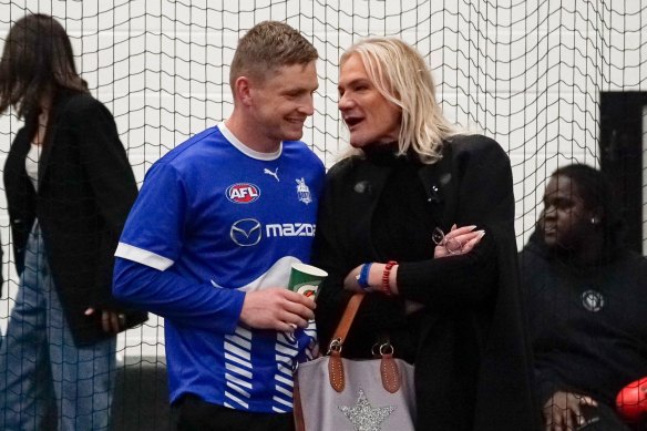 Laidley with the now-retired Jack Ziebell, a player Laidley recruited when North Melbourne coach.