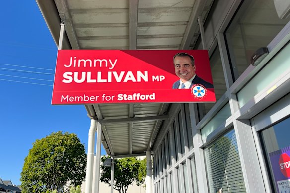 Jimmy Sullivan’s electoral office in Stafford, pictured the morning news of his death broke.
