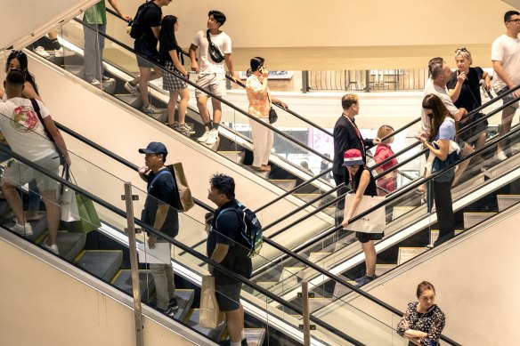 Boxing Day sales at Myer, Sydney.