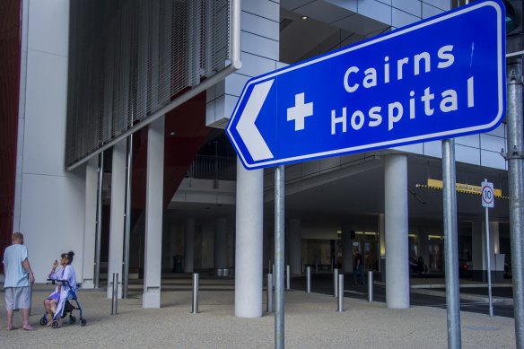 The man was in a critical but stable condition at Cairns Hospital after undergoing several rounds of surgery.