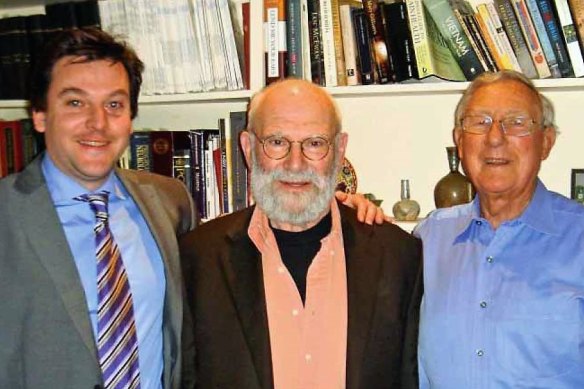 Neuroscientists Matthew Kiernan (left), Oliver Sacks and James Lance.