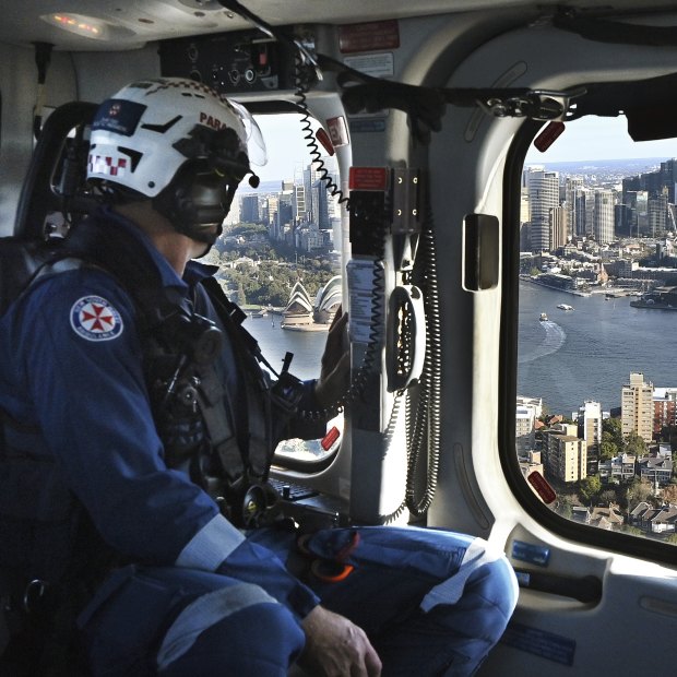 Critical care paramedic David Kidd looks out over Sydney Harbour.