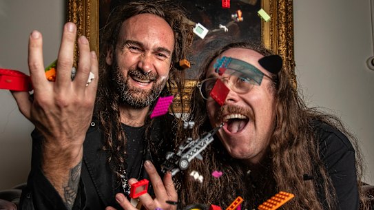 Lego builders Alex Towler and Jackson Harvey, 2020 Lego Master champions who are bringing their Lego Relics exhibition to the Australian Museum.

