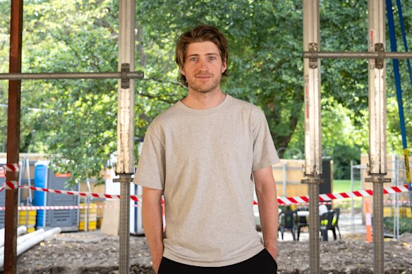 Chef Hugh Allen at the site of his new restaurant, Yiaga, in Fitzroy Gardens.