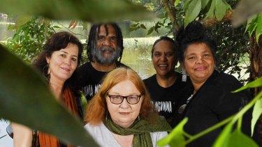 Save Our Rivers: Songwriter Marcia Howard, Corroboree organiser Bruce Shillingsworth, Ruby Hunter Project's Marea Ryan (foreground), Trish Shillingsworth and Indigenous artist Camellia Boney.