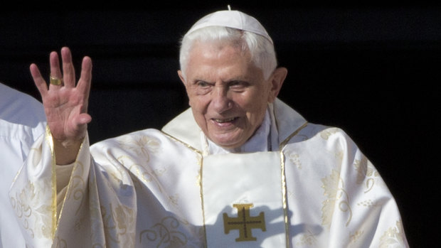 Pope Emeritus Benedict XVI arrives in St. Peter's Square at the Vatican to attend the beatification ceremony of Pope Paul VI this week.