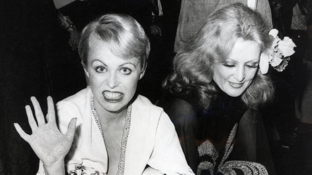 Jacki Weaver and Kate Fitzpatrick at an anniversary celebration for the Sydney Film festival at the State Theatre in 1974.