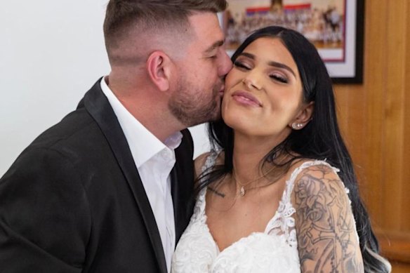 Radmanovic e Gourdeas al loro matrimonio. 