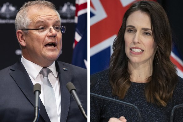 Scott Morrison and Jacinda Ardern will discuss a potential economic rescue package for Pacific Island nations, whose collective economies shrunk 11 per cent last year.