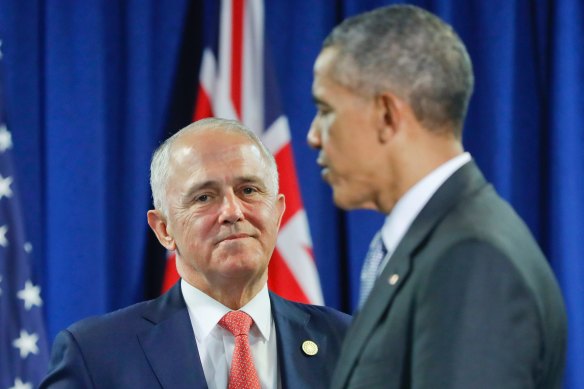 Former PM Malcolm Turnbull and former US president Barack Obama had similar world views.