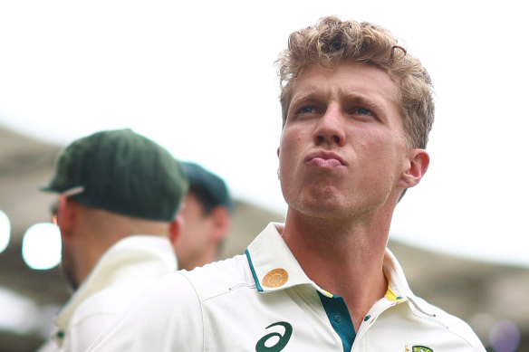 Nathan McSweeney before the third Test between Australia and India.
