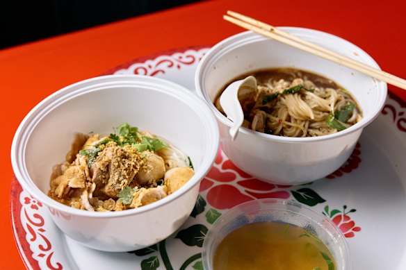 Say Hi's dry noodles and Thai boat noodles.