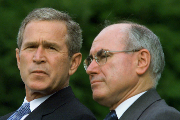 George W. Bush with John Howard in Washington DC on the eve of the September 11, 2001 attacks. 