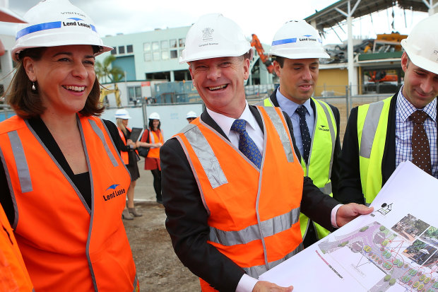 Then-premier Newman Campbell with future LNP leader Deb Frecklington in 2014.