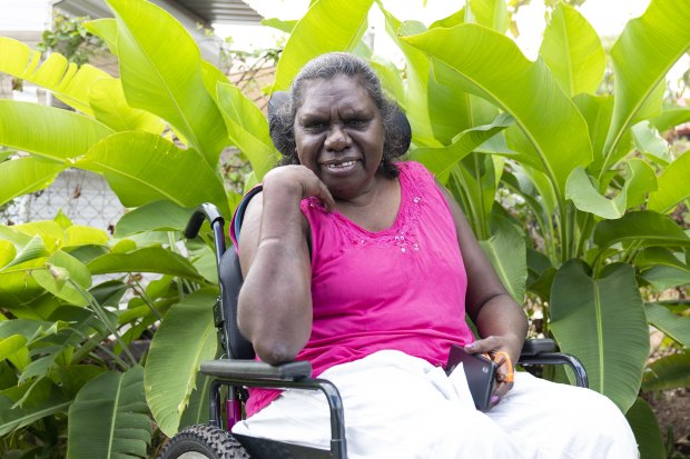 Joyce Lalara from Angurugu on Groote Eylandt: “Some people tell me about that COVID-19. ‘Don’t get the injection because you’ve already got MJD’, they said to me. But I push myself. I have the injection. Both. And I didn’t get sick.”