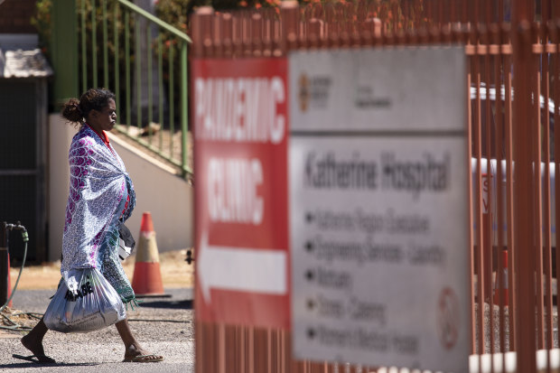 A testing and vaccination clinic in Katherine, about 300 kilometres south of Darwin. 