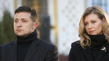Ukraine President Volodymyr Zelensky and his wife Olena in 2019. Zelenska said in April that the war has not changed her husband, but only revealed his qualities, including a determination to prevail, to the world.